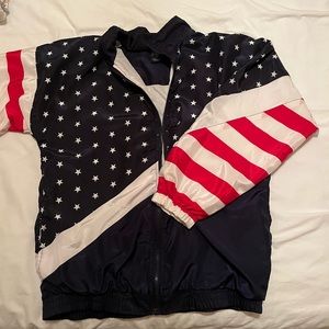 Vintage American flag windbreaker jacket